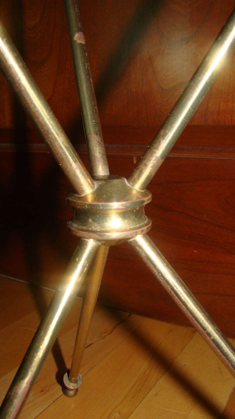 Mid-20th Century Brass & Mirror Italian Gio Ponti Style Tripod Table