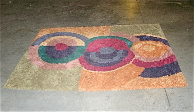 Spectacular Danish Modern Mid Century EGE RYA Shag rug titled 
