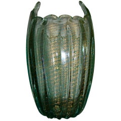 Barovier & Toso Zebrati Sculptural Murano Glass Vase