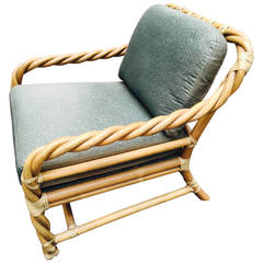 McGuire Twisted Rattan Mid-Century Lounge Chair