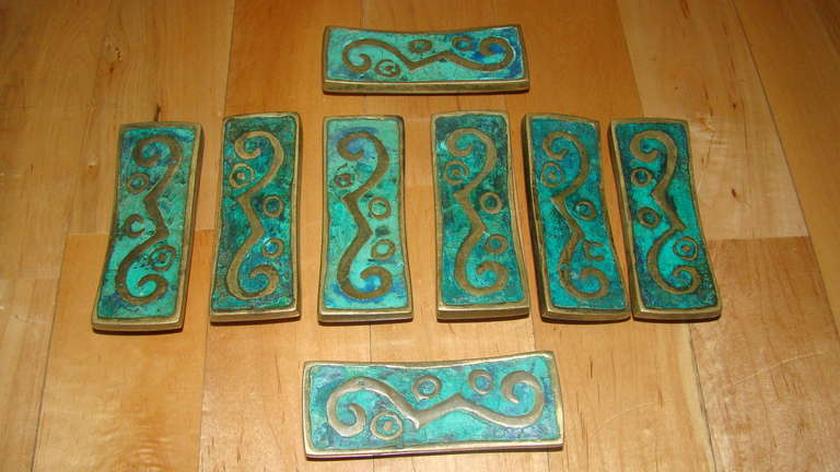 Mexican Pepe Mendoza Set of 8 Modern Drawer Pulls