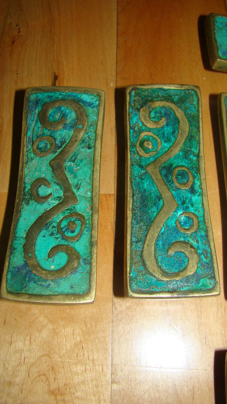 Mid-20th Century Pepe Mendoza Set of 8 Modern Drawer Pulls