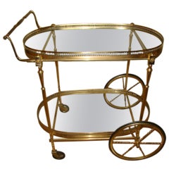 Italian Brass Chiavari Rolling Bar Cart by Fratelli Levaggi