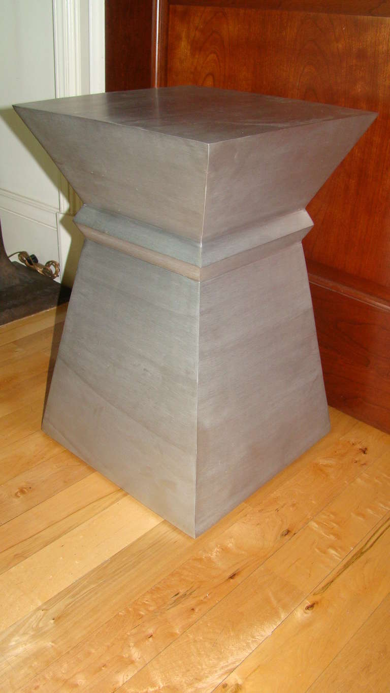 Late 20th Century Mid Century Aluminum Geometric Pedestal Table