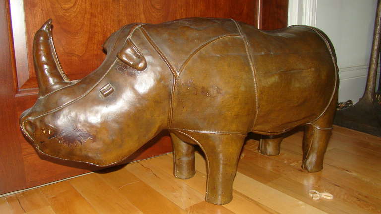 English Omersa Abercrombie & Fitch Pottery Rhino Display Sculpture