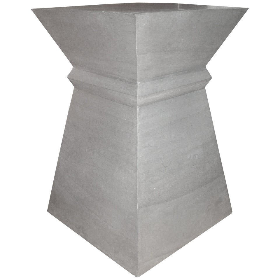 Mid Century Aluminum Geometric Pedestal Table
