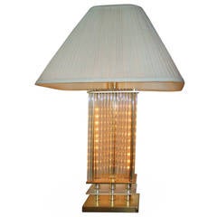 Sciolari Mid-Century Glass Rod Op Art Table Lamp