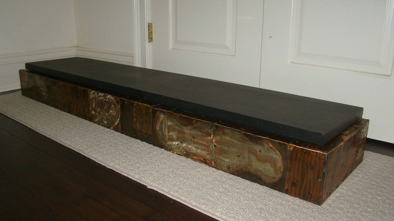 Paul Evans Copper Patchwork Floating Wall Console Table