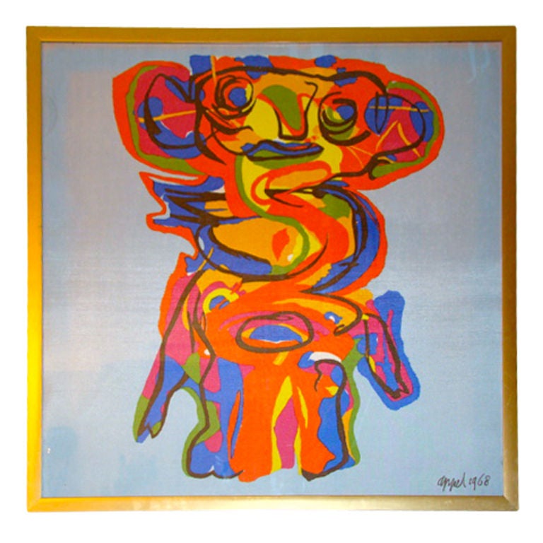 Karel Appel Silk Scarf Wall Hanging Sculpture