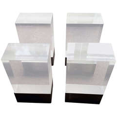 Lucite Block Modern Puzzle Coffee Table
