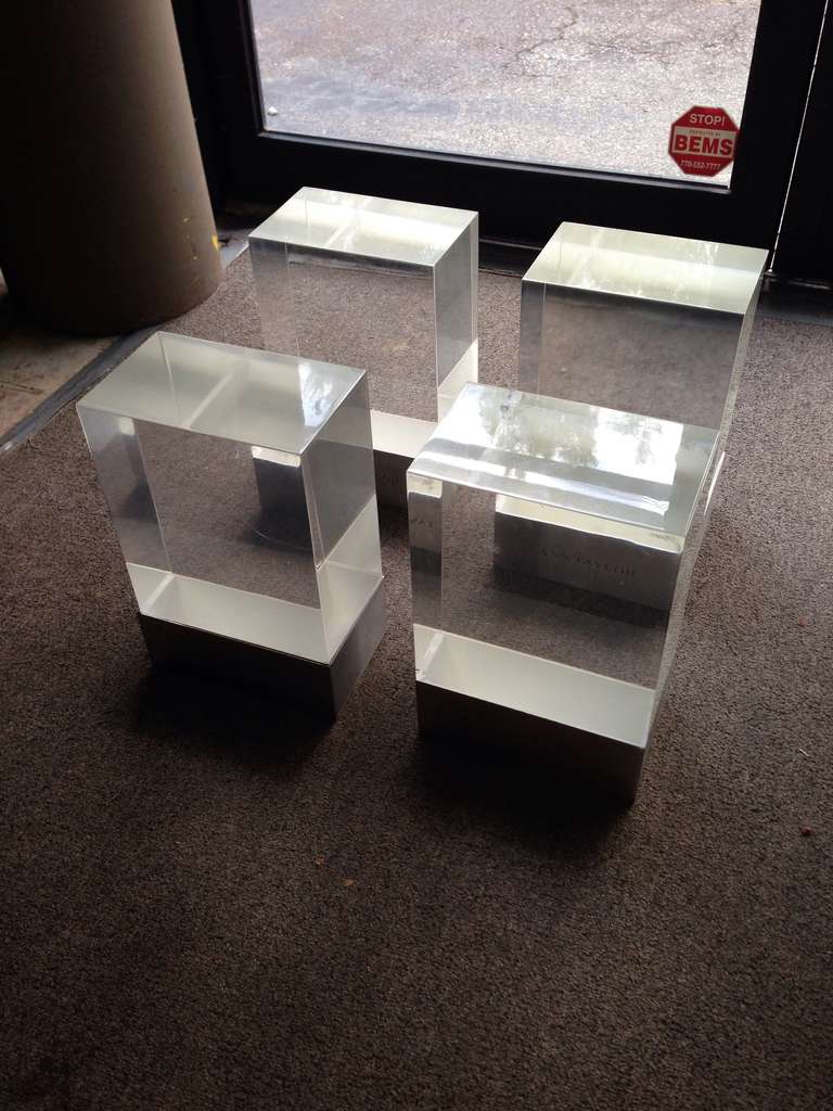 Lucite Block Modern Puzzle Coffee Table at 1stdibs