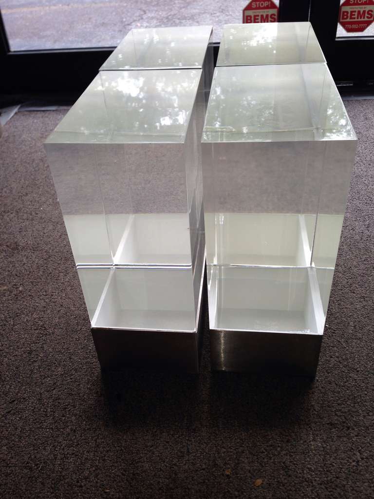 Lucite Block Modern Puzzle Coffee Table at 1stdibs