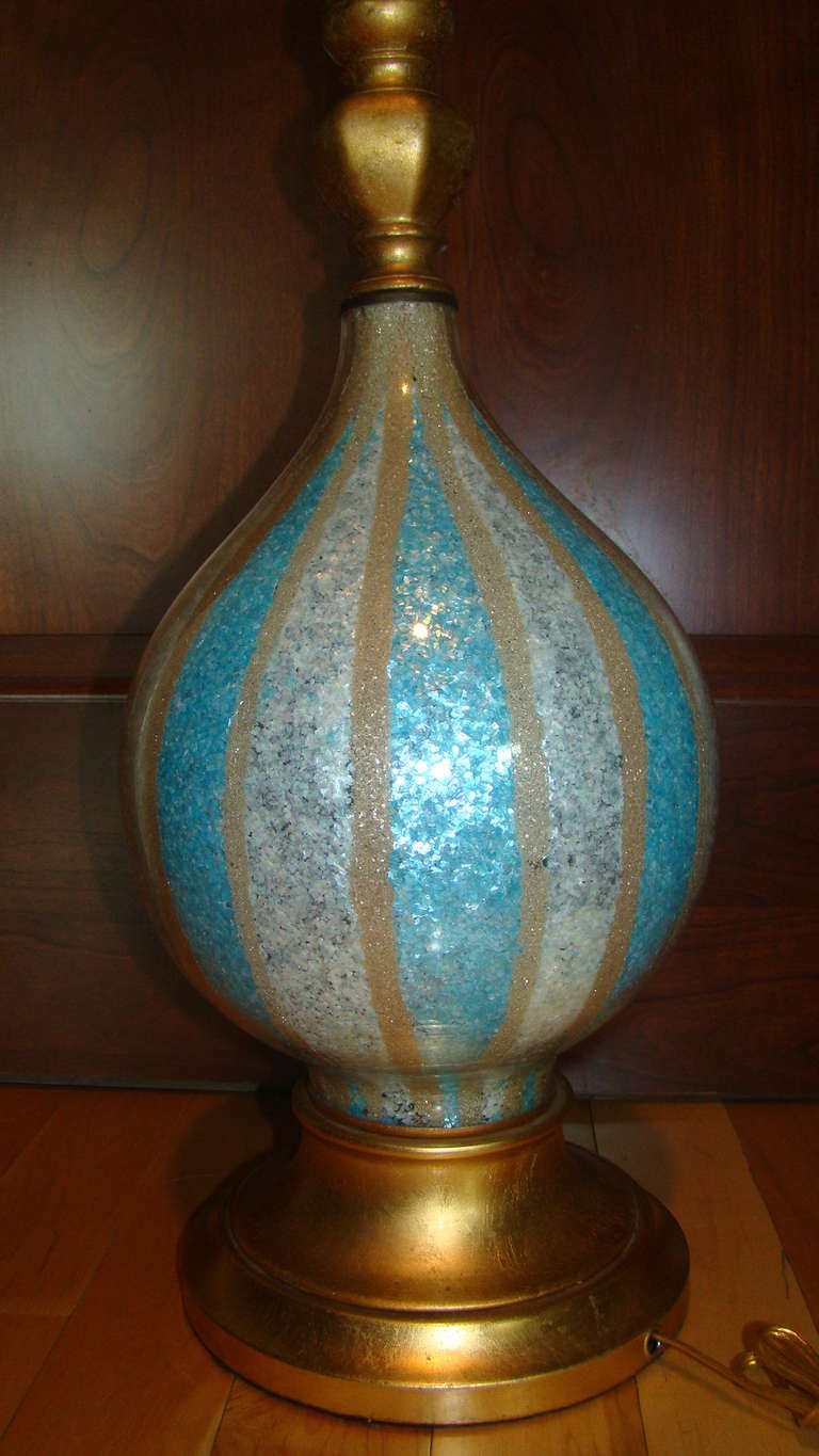 Mid Century Sparkle Filled Acrylic Table Lamp