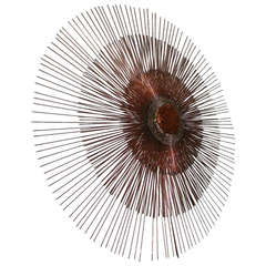 C. Jere Giant Mid Century, Copper Sunburst Wall Sculpture