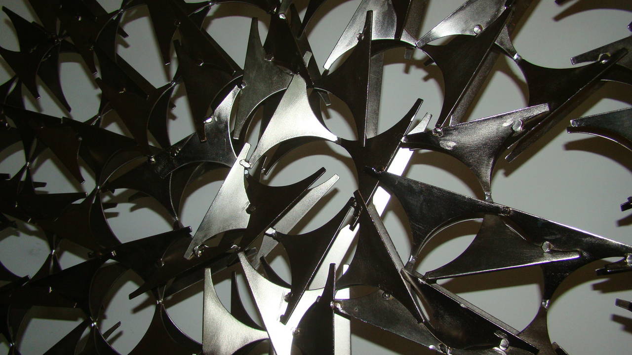 C. Jere Massive Welded Chrome Abstract Table Sculpture In Excellent Condition In Atlanta, GA
