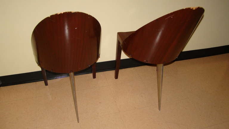 Wood Philippe Starck Pair of chairs For the Royalton
