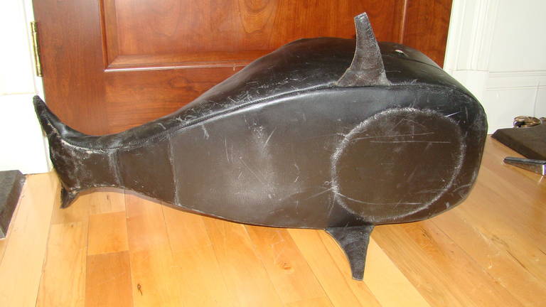 Omersa Abercrombie & Fitch Leather Whale Sculpture 1