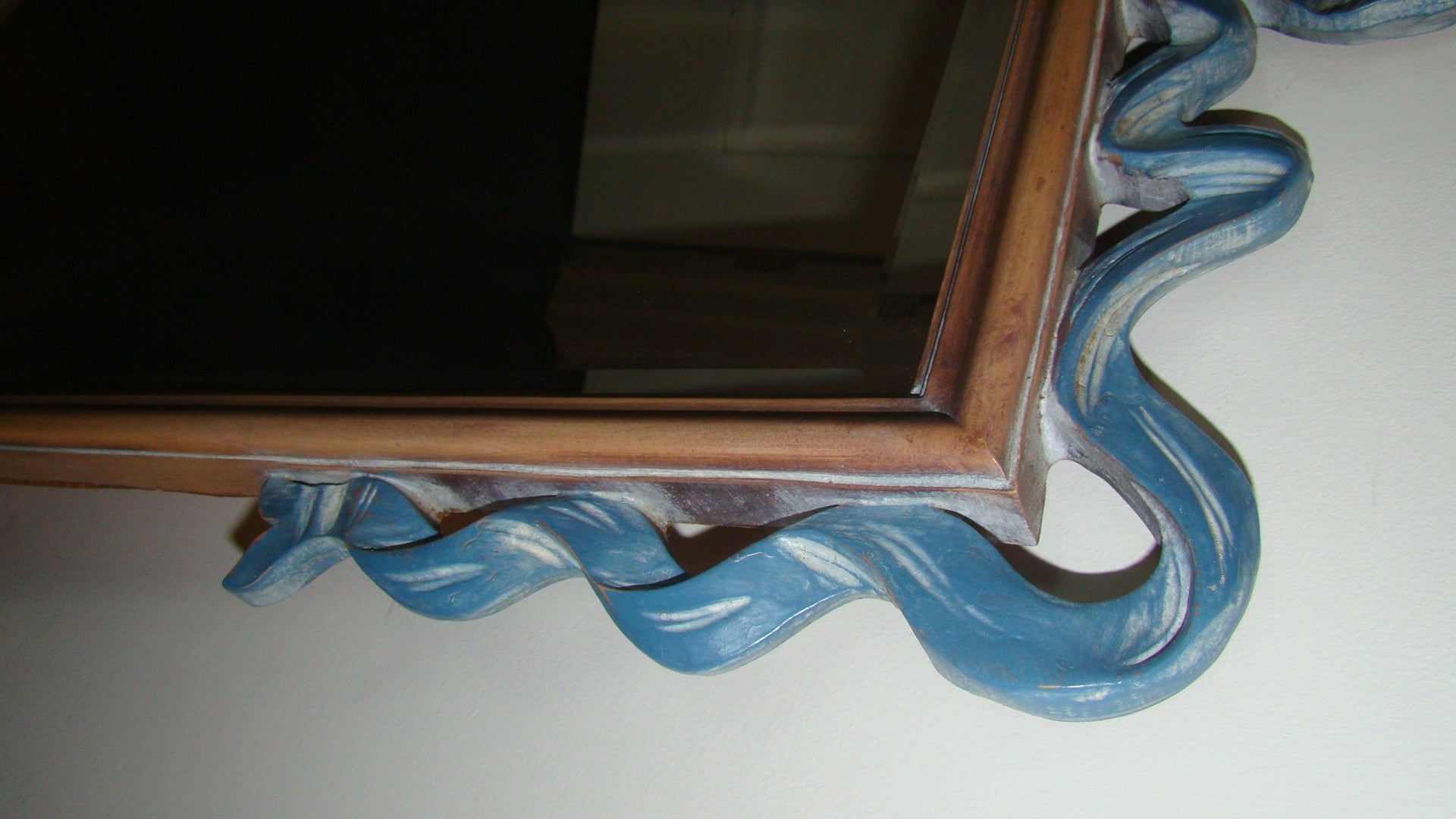 Mid-20th Century Sculptural Wood Ribbon Wall Hanging Mirror