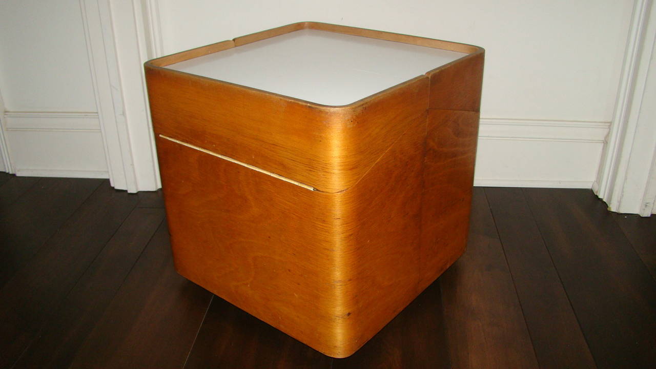 Mid-Century Danish Modern Rolling Bar Cube Table 2