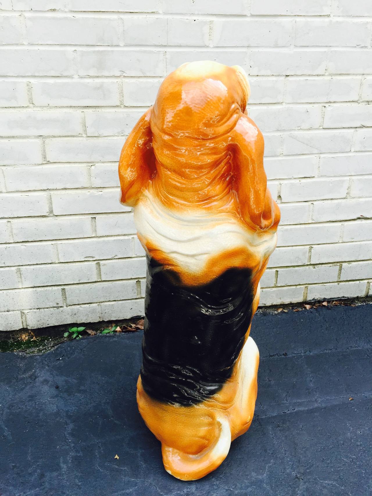 Italian Pottery Begging Hound Dog Sculpture 2