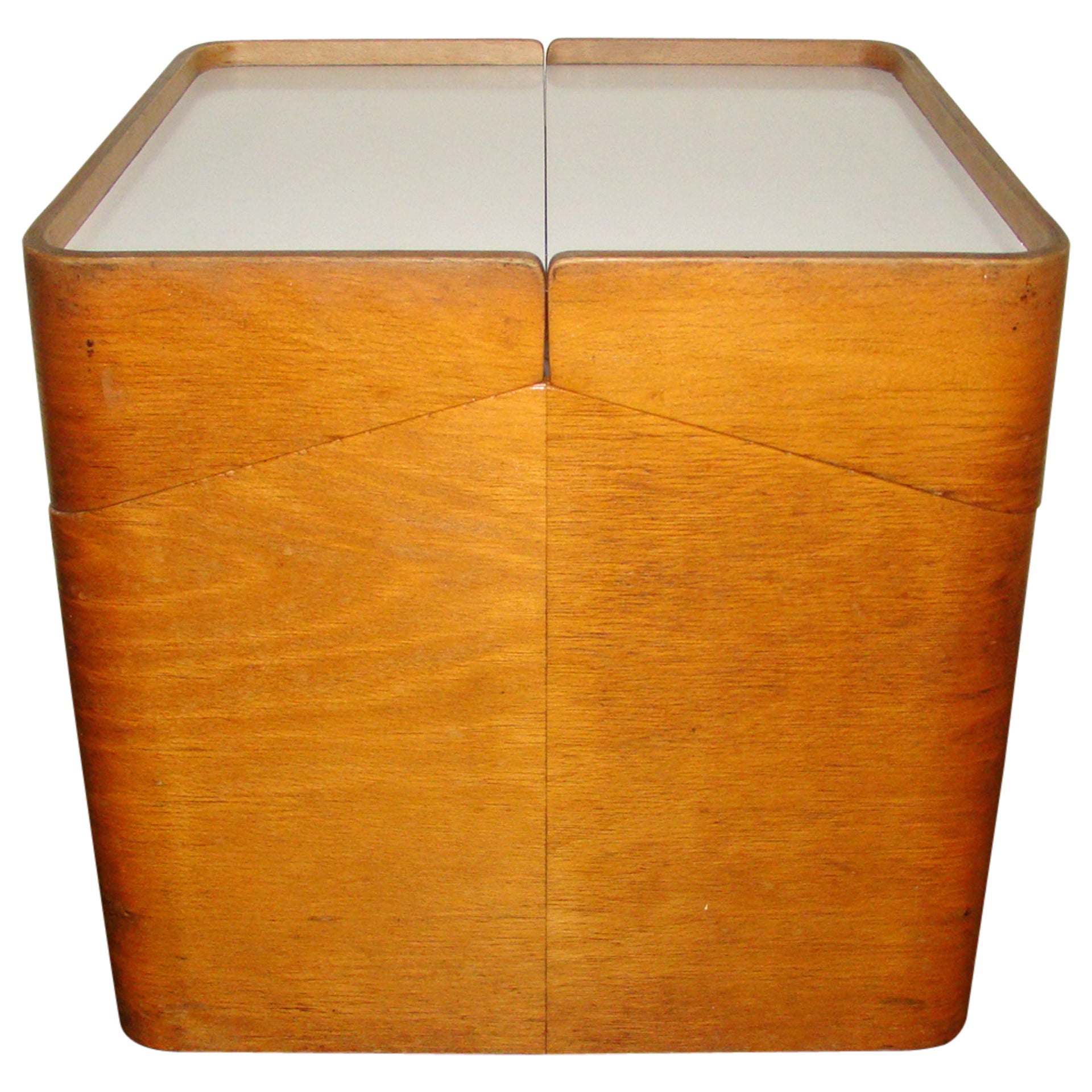 Mid-Century Danish Modern Rolling Bar Cube Table