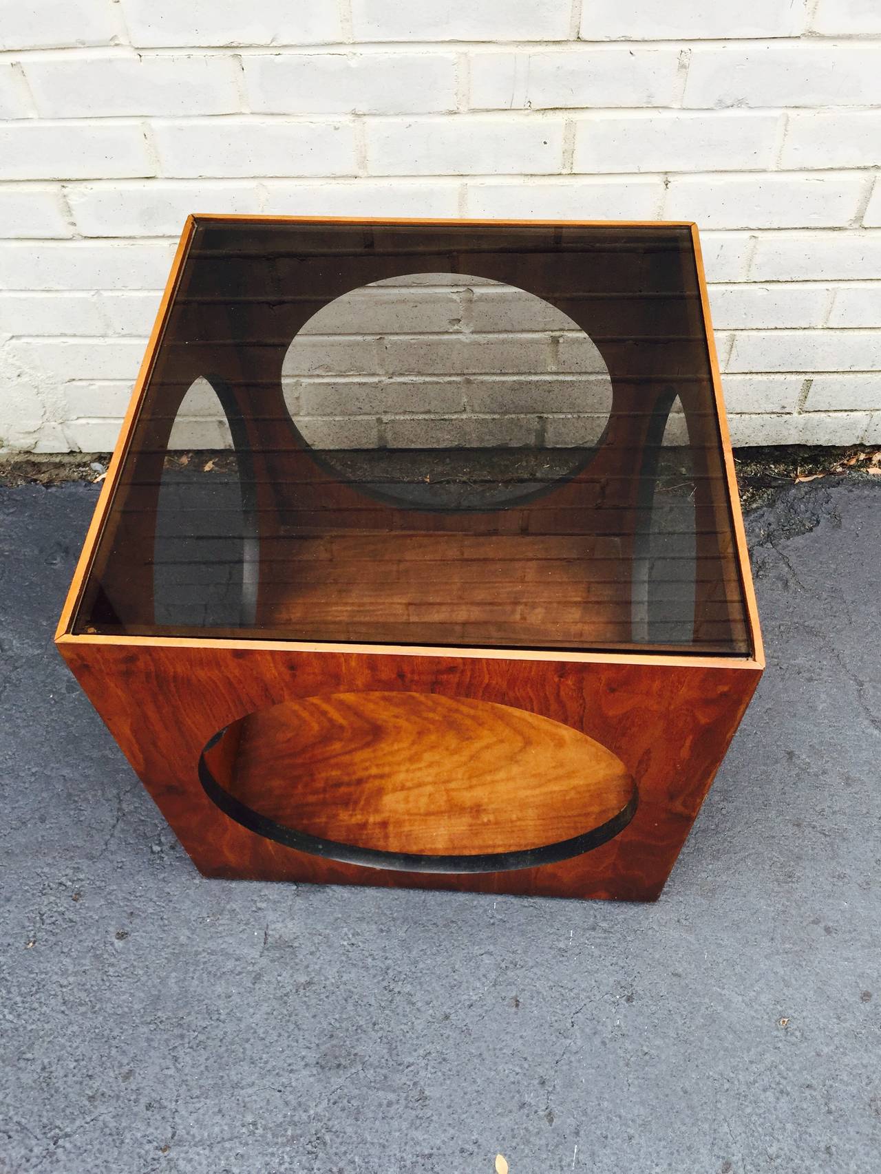 Mid-Century Danish Sculptural Lane Cube Table In Excellent Condition In Atlanta, GA