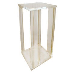 Thick Lucite Mid Century Pedestal Sculpture Stand Table