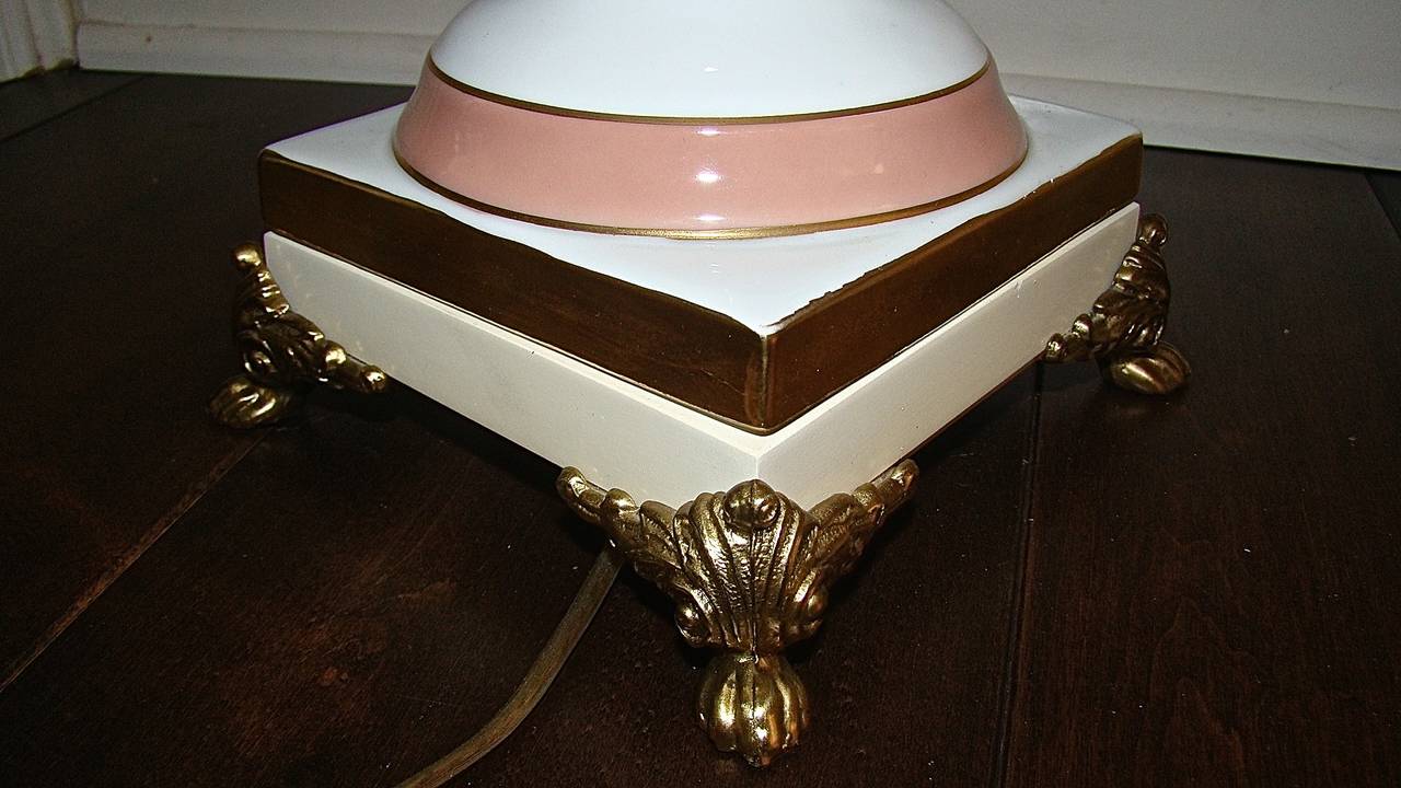 Mid-20th Century Paul Hanson Pair of Ceramic Neoclassical Table Lamps