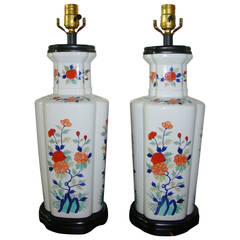 Pair of Japanese Porcelain Table Lamps