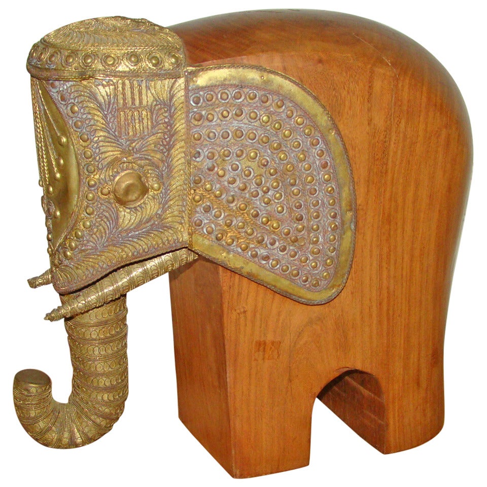 Raymor Wood 
Brass Large Elephant Sculpture