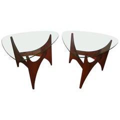 Pair of Adrian Pearsall Sculptural Wood, Mid-Century End Tables