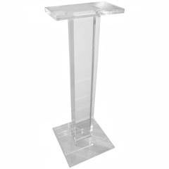Thick Lucite Modern Pedestal Sculpture Stand Table