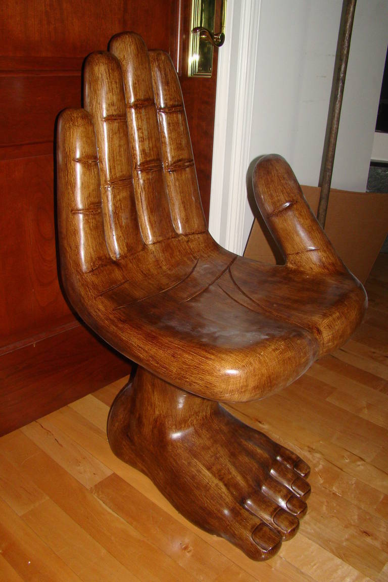 Late 20th Century Pair of Hand Foot Chairs after Pedro Friedeberg