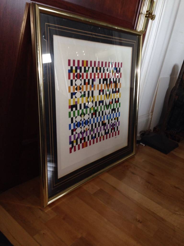 Yaacov Agam Pencil Signed and Numbered Mid Century Lithograph In Excellent Condition In Atlanta, GA