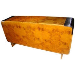 Pace Collection Burl & Chrome Mid Century Credenza Cabinet