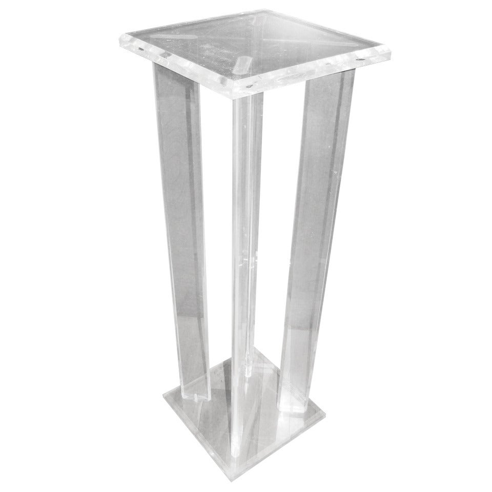 Lucite MidCentury Pedestal Sculpture Stand Table at 1stDibs