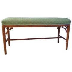 Faux Bamboo Chippendale Hollywood Regency Pagoda Bench