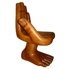 Sculptural Hand & Foot Chair Pedro Friedeberg Style