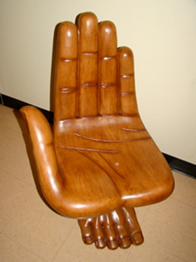 Sculptural Hand & Foot Chair Pedro Friedeberg Style In Excellent Condition In Atlanta, GA