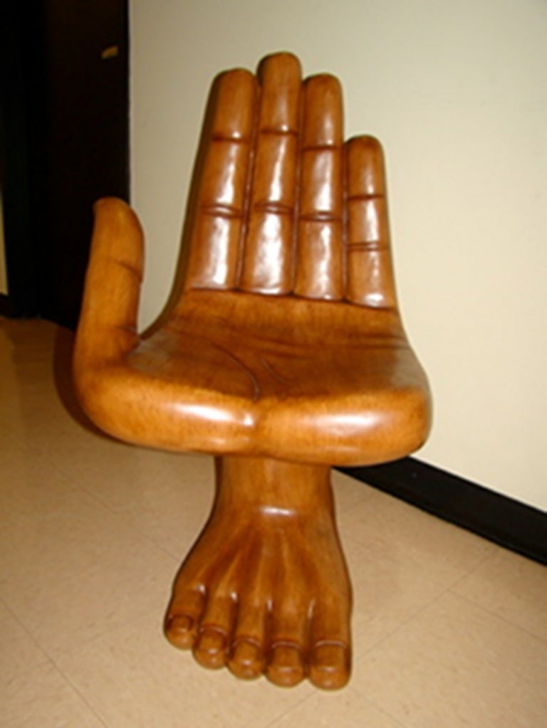 Unknown Sculptural Hand & Foot Chair Pedro Friedeberg Style