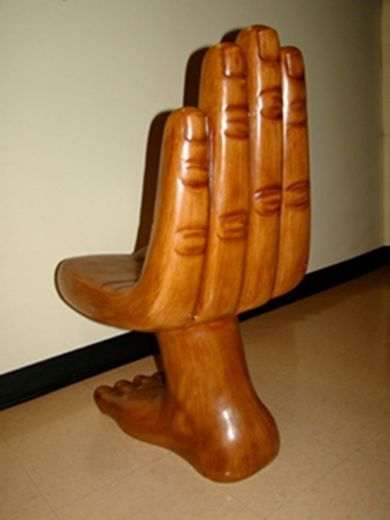 Late 20th Century Sculptural Hand & Foot Chair Pedro Friedeberg Style