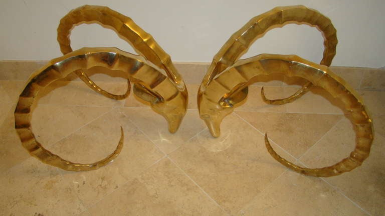 Ibex Sculptural Brass Rams Head Coffee Table