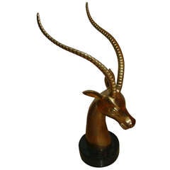 Brass Gazelle Mid Century Ibex Table Sculpture