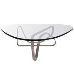 Chrome & Steel Noguchi Influenced Cocktail Coffee Table