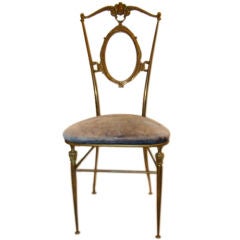 Italian Brass Ornate Chiavari Vanity Chair