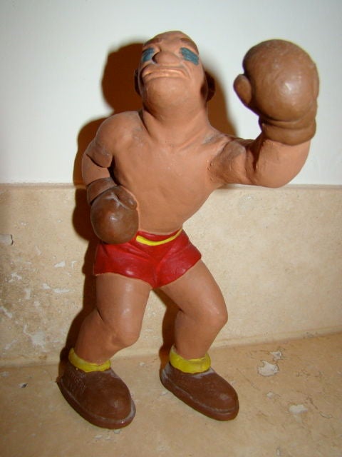 1944 L.L. Rittgers Whimsical Boxing Sculpture Set of 3 1
