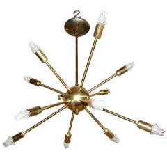 12 Arm Brass Sarfatti Sputnik Chandelier Hanging Lamp