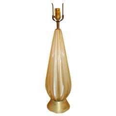 Barovier 
Toso Seguso Thick Gold Flake Murano Glass Table Lamp