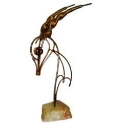 C Jere Mid Century Brass Ram Table Sculpture