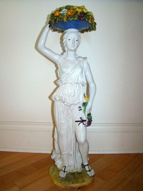Ugo Zaccagnini Monumental Italian Pottery Floor Sculpture